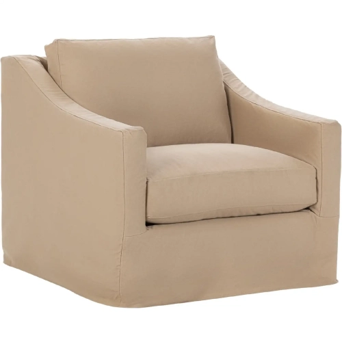 Kipton Cuddler Accent Chair in Bliss Beige Off White Fabric