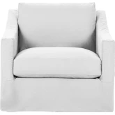 Kipton Cuddler Accent Chair in Bliss Cream Off White Fabric