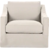 Kipton Cuddler Accent Chair in Dawn Twine Neutral Fabric