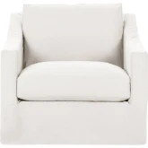 Kipton Cuddler Accent Chair in Elite Ivory Fabric