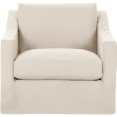 Kipton Cuddler Accent Chair in Rise Beige Neutral Fabric