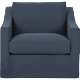 Kipton Cuddler Accent Chair in Rise Navy Blue Fabric