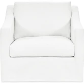 Kipton Cuddler Accent Chair in Rise White Fabric