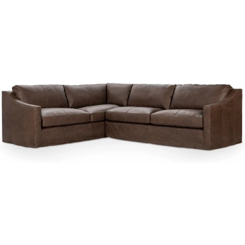 Kipton Sectional Sofa in El Paso Brown Top Grain Leather
