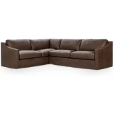 Kipton Sectional Sofa in El Paso Brown Top Grain Leather
