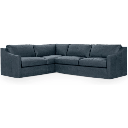 Kipton Sectional Sofa in El Paso Navy Blue Top Grain Leather