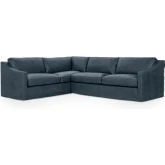 Kipton Sectional Sofa in El Paso Navy Blue Top Grain Leather