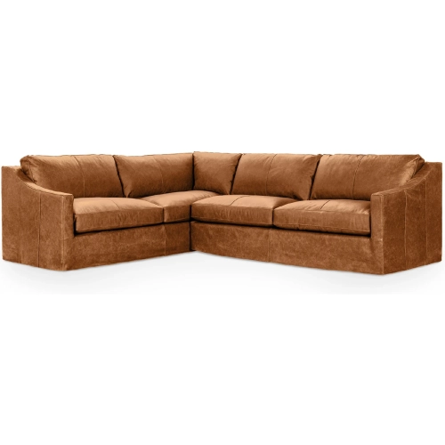 Kipton Sectional Sofa in El Paso Saddle Brown Top Grain Leather