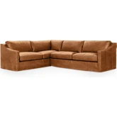 Kipton Sectional Sofa in El Paso Saddle Brown Top Grain Leather