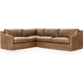 Kipton Sectional Sofa in El Paso Sand Top Grain Leather