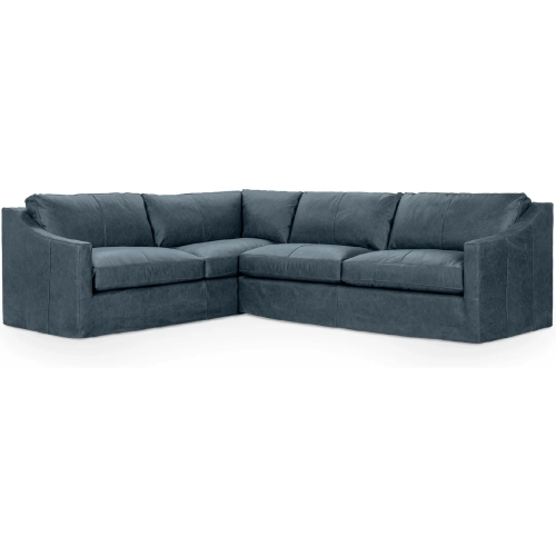 Kipton 2 Piece Sectional Sofa in Lush Bayou Blue Top Grain Leather