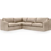 Kipton 2 Piece Sectional Sofa in Lush Cashmere Tan Neutral Top Grain Leather