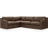 Kipton 2 Piece Sectional Sofa in Landscape Country Life Brown Top Grain Leather