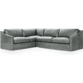 Kipton 2 Piece Sectional Sofa in Landscape Frozen Valley Blue Gray Top Grain Leather