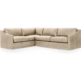 Kipton 2 Piece Sectional Sofa in Landscape Sand Cloud Tan Neutral Top Grain Leather