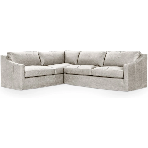 Kipton 2 Piece Sectional Sofa in Landscape Silver Top Grain Leather