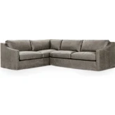 Kipton 2 Piece Sectional Sofa in The Captain Gray Top Grain Leather