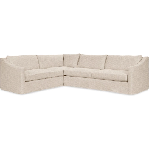 Kipton 2 Piece Sectional Sofa in Rise Beige Neutral Fabric
