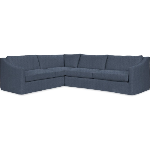 Kipton 2 Piece Sectional Sofa in Rise Navy Blue Fabric
