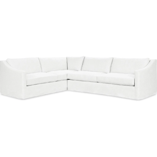 Kipton 2 Piece Sectional Sofa in Rise White Fabric