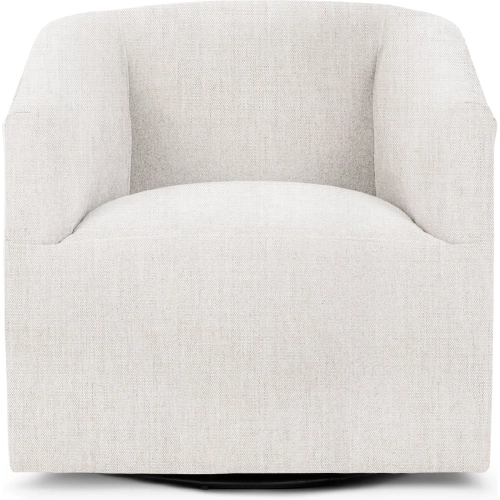 Vernon Swivel Accent Chair in Dawn Flax Neutral Fabric