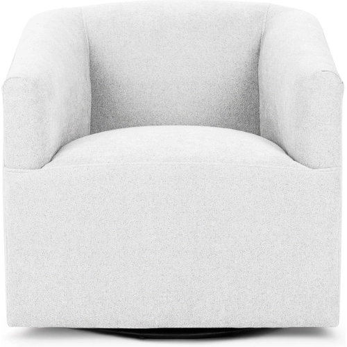 Vernon Swivel Accent Chair in Dawn Pearl Off White Fabric
