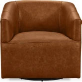 Vernon Swivel Chair in El Paso Saddle Brown Top Grain Leather