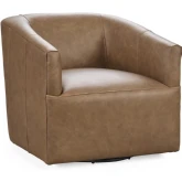 Vernon Swivel Chair in El Paso Sand Neutral Top Grain Leather