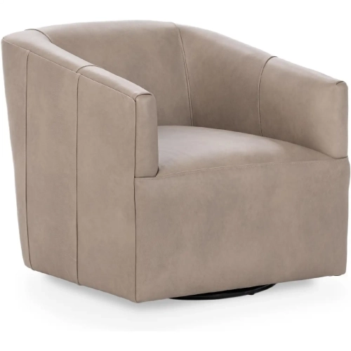 Vernon Swivel Chair in Lush Cashmere Brown Top Grain Leather