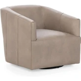 Vernon Swivel Chair in Lush Cashmere Brown Top Grain Leather