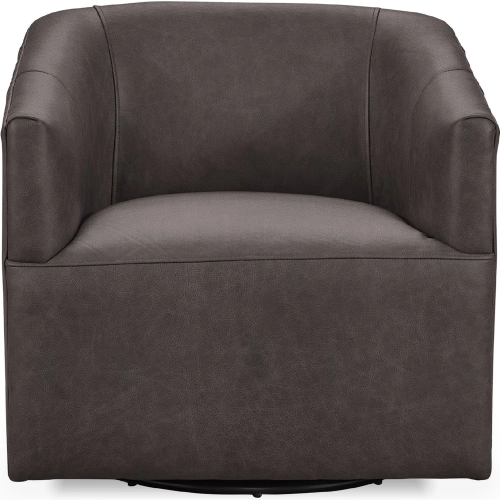 Vernon Swivel Chair in Lush Chocolate Brown Top Grain Leather