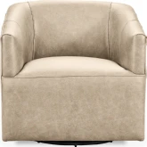 Vernon Swivel Accent Chair in Landscape Sand Cloud Tan Neutral Top Grain Leather