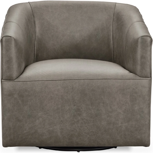 Vernon Swivel Accent Chair in The Captain Gray Top Grain Leather