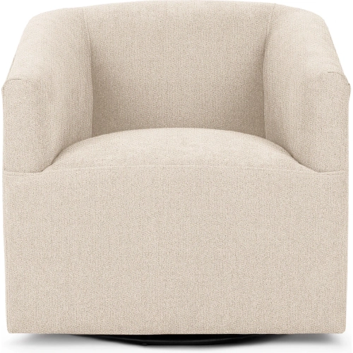 Vernon Swivel Chair in Rise Beige Off White Fabric