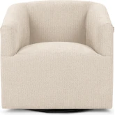 Vernon Swivel Chair in Rise Beige Off White Fabric