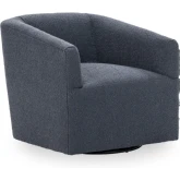 Vernon Swivel Chair in Rise Navy Fabric
