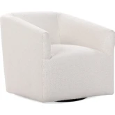 Vernon Swivel Chair in Rise White Fabric