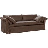 Cassiano Slip Cover Sofa El Paso in Brown Top Grain Leather