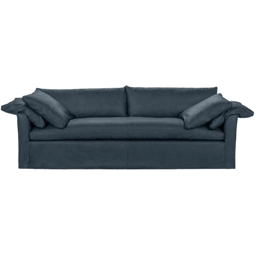 Cassiano Slip Cover Sofa El Paso in Navy Blue Top Grain Leather