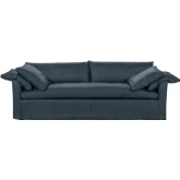 Cassiano Slip Cover Sofa El Paso in Navy Blue Top Grain Leather
