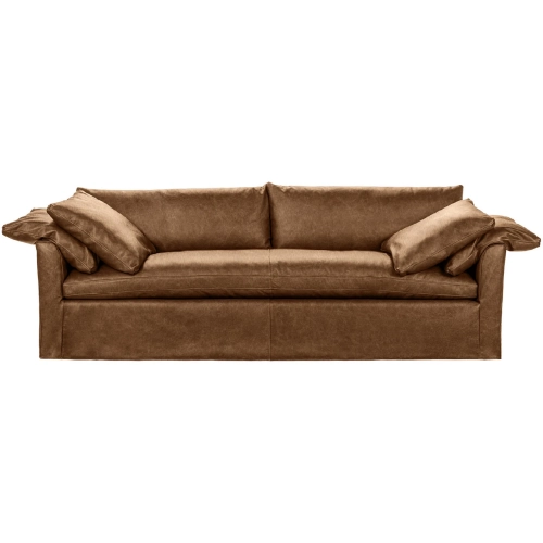 Cassiano Slip Cover Sofa El Paso in Sand Neutral Top Grain Leather
