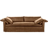 Cassiano Slip Cover Sofa El Paso in Sand Neutral Top Grain Leather