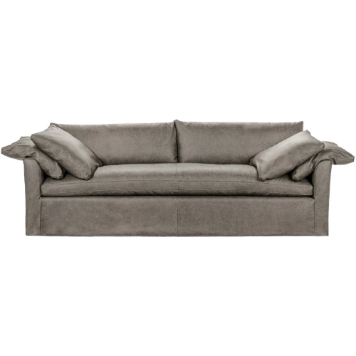 Cassiano Slip Cover Sofa in The Captain Gray Top Grain Leather