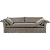 Cassiano Slip Cover Sofa in The Captain Gray Top Grain Leather