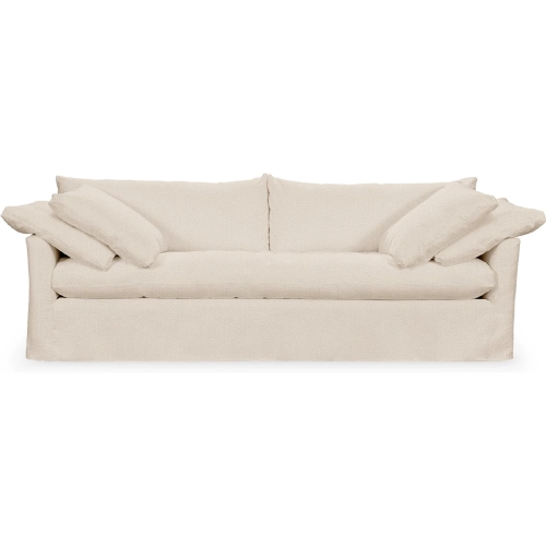 Cassiano Slip Cover Sofa in Rise Beige Neutral Fabric