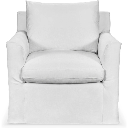 Cassiano Swivel Accent Chair in Dawn Pearl Off White Fabric