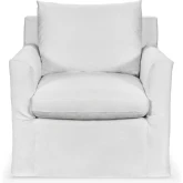 Cassiano Swivel Accent Chair in Dawn Pearl Off White Fabric
