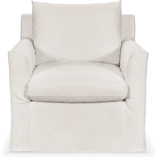 Cassiano Swivel Accent Chair in Elite Ivory Fabric