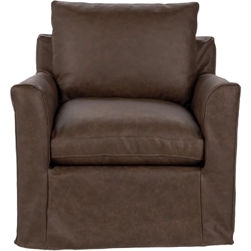 Cassiano Swivel Accent Chair in El Paso Brown Top Grain Leather