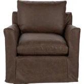 Cassiano Swivel Accent Chair in El Paso Brown Top Grain Leather